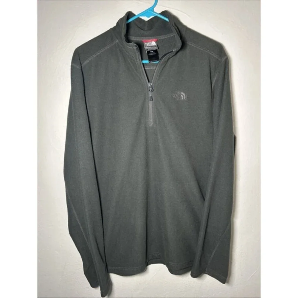 The North Face Men’s Medium‎ Gray 1/4 Zip Textured Fleece Pullover Sweater EUC